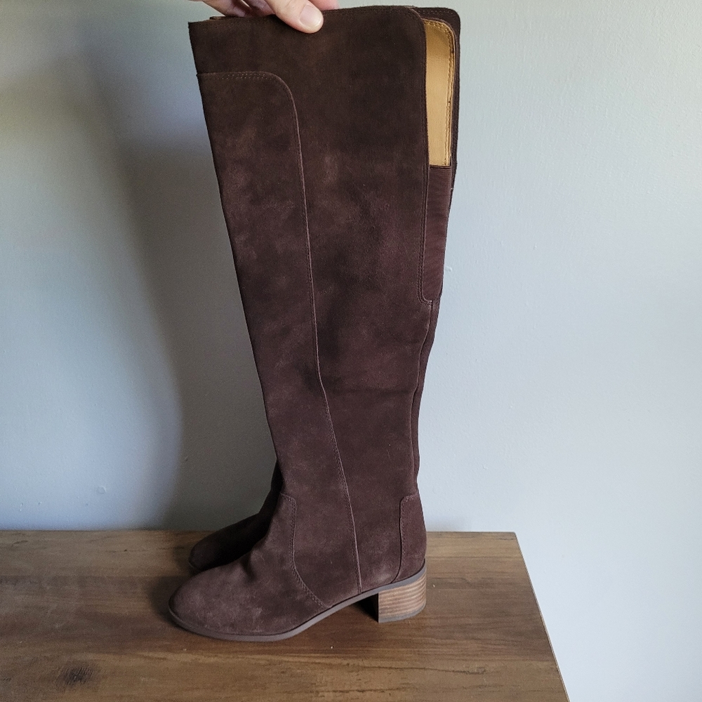 Corso Como Leather Brown Suede Over The Knee Tall Boots Sz 6.5